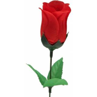 Voordelige rode roos kunstbloem 28 cm
