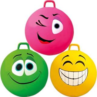 👉 Skippybal geel kunststof kinderen Smiley Voor 65 Cm 8720147384550