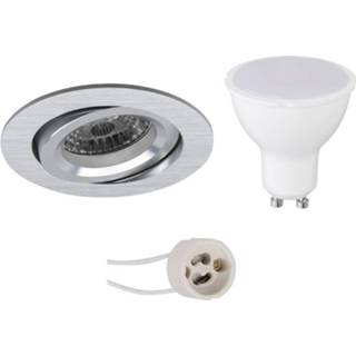 👉 Wit zilver Led Spot Set - Aigi Pragmi Aerony Pro Gu10 Fitting Inbouw Rond Mat 8w Helder/koud 6400k 6013904785762