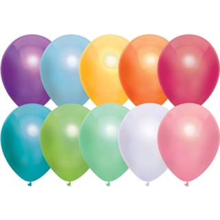 👉 Ballon multikleur 20x Gekleurde Metallic Ballonnen 30 Cm - Feestversiering/decoratie Gekleurd 8720147280746