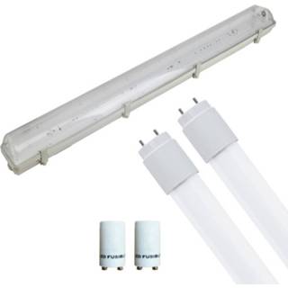 👉 Armatuur wit Led Tl Met T8 Buis Incl. Starter - Aigi Hari 120cm Dubbel 32w Helder/koud 6400k Waterdicht Ip65 6013927282286