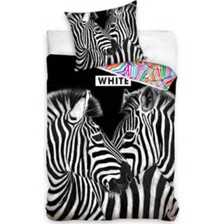 👉 Dekbedovertrek zwart wit katoen Zebra's - Zwart/wit 1-persoons 140x200 Cm 5902689457586