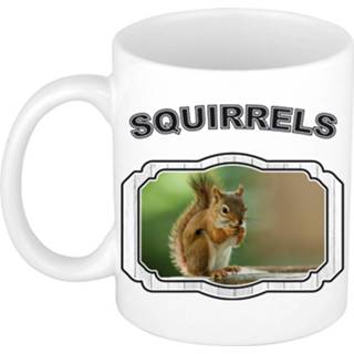 👉 Beker keramiek wit Dieren Liefhebber Eekhoorn Mok 300 Ml - Kerramiek Cadeau / Eekhoorns 8720276851626