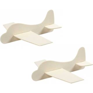 👉 Vliegtuig hout Set Van 6x Stuks Vliegtuigen 21.5 X 25.5 Cm Bouwpakket - Hobby Materialen Knutselen 8720276493055
