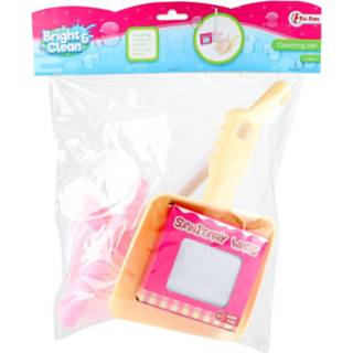 👉 Schoonmaakset roze geel kunststof Toi-toys Speelgoedset Junior Roze/geel 4-delig 8714627000412