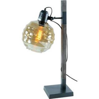 👉 Tafellamp zwart grijs staal glas Rox Living 48,6 X 18 Cm Staal/glas Zwart/grijs 6013908295205