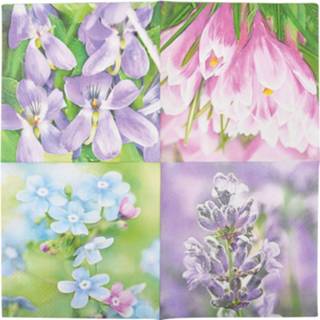 👉 Servet paars papier staal multikleur Esschert Design Servetten Bloemen 20 Stuks 8714982125874