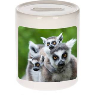 👉 Spaarpot keramiek multikleur jongens meisjes Dieren Maki Foto 9 Cm En - Cadeau Spaarpotten Apen / Ringstaartmaki Liefhebber 8720276789356