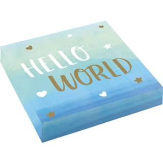 👉 Servet blauw wit papier Amscan Servetten Hello World 33 X Cm Blauw/wit/goud 16 Stuks 194099006750