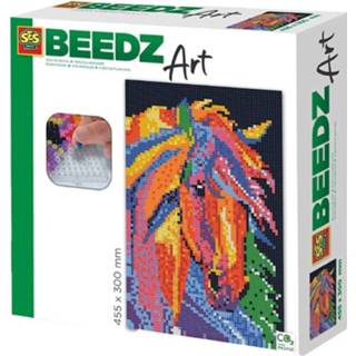 👉 Multikleur Ses Strijkkraalkunstwerk Beedz Art Paard 45,5 X 30 Cm 9-delig 8710341060084