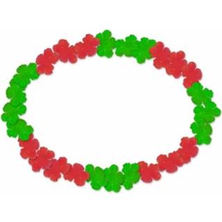 👉 Hawaii krans rood groen kunststof multikleur Rood/groen 8719538233546