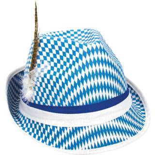 👉 Hoed blauw wit polyester multikleur Tiroler Bayern Oktoberfest - Blauw/wit 8714572060493