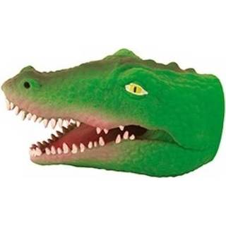 👉 Handpop groen rubber Tutti Frutti Krokodil Donker 16 Cm 8718807616073
