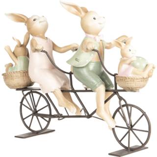 👉 Fiets kunststof polyresin GeenKleur Decoratie konijnen op - 10*9*25 cm multi hazen Clayre & Eef 6PR2640 8717459693661