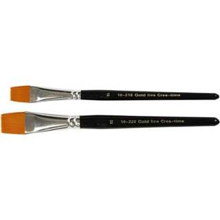 👉 Acryl penseel goud GeenKleur Creotime Gold Line Penselen Plat Set 2 stuks 5707167141595