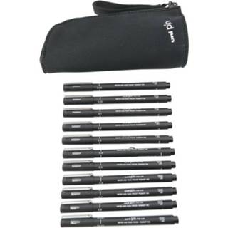 👉 Fineliner zwart One Size Uni-ball Uni Pin Starter 11 Set 3296280041223