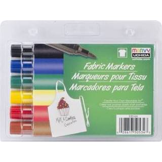 👉 One Size GeenKleur Marvy Uchida Textielstiften Brush Primair 6 Stuks 28617505343