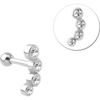 👉 Helixpiercing zilverkleurig kristal staal staaf wit Stalen rij 8719802211782