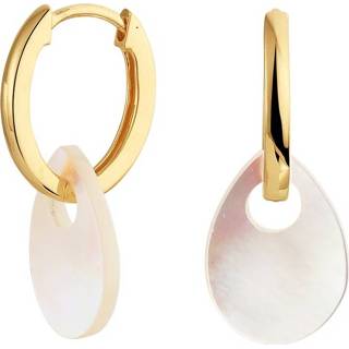 👉 Oorring parelmoer geelgoud zilver One Size array TFT Oorringen Druppel Op Glanzend 8718834690640