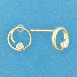 👉 Oorknop geelgoud One Size array TFT Oorknoppen Rond Zirkonia 8718834680726