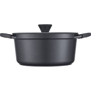 👉 Braadpan zwart aluminium One Size met deksel laag - 28 cm Masterchef 5060550700473