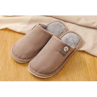 👉 Warme pantoffel corduroy coffee vrouwen mannen pantoffels voor dames en heren 8719748410126