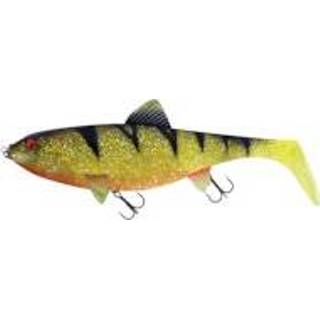 👉 Roofvis zwevend softbait kunstaas geel Fox Rage Giant Replicant - UV Perch 35cm 1 Stuk 5056212130047