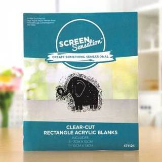 👉 Houten blok acryl transparant Screen Sensation Blanks Rechthoek 7x10 cm 4 stuks 841430193654