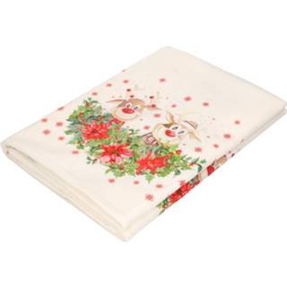 👉 Tafelkleed vinyl One Size meerkleurig tafelkleed/tafellaken/tafelzeil in kerst thema met kerstman 140 x 250 cm rechthoekig - Rechthoekige tafelkleden kerstdecoratie 8720276536370