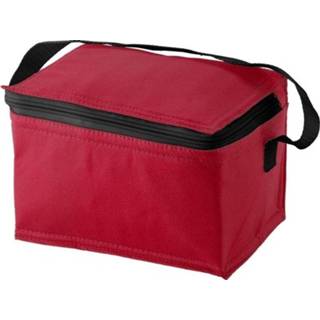 👉 Kleine koeltas rood/zwart 20 cm voor 6/sixpack blikjes - 3,5 liter - Koelboxen/koeltassen - Lunchtrommel