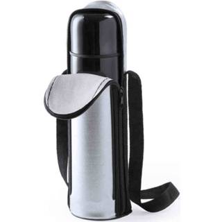Drinkfles PVC zilver One Size 1x isolerende hoes voor thermoflessen/drinkflessen 26,5 cm - Verpakking thermosbekers 8720276660020