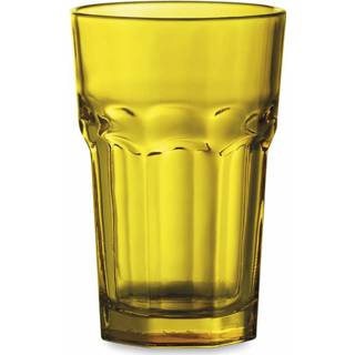 👉 Drinkglas geel gele One Size 6x Drinkglazen/waterglazen 300 ml - stapelbare glazen Picardieglazen Sapglazen Koude en warme dranken 8720276545211