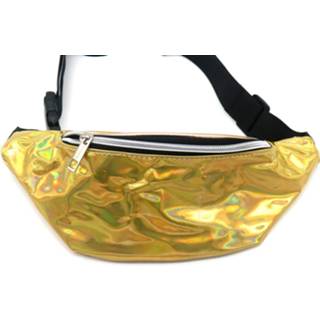 👉 Heuptas gouden goud One Size mannen Metallic heuptasje/buideltasje 40 cm voor meisjes/dames/jongens/heren - Festival fanny pack/bum bag 8720276240819