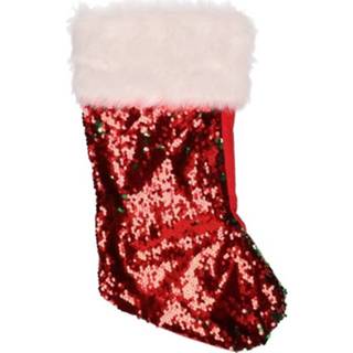 👉 1x Wrijf (omkeerbare) pailletten kerstsokken rood/groen - veranderbare kerstsokken