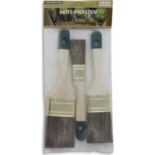 👉 Kwast One Size meerkleurig Beits kwasten set 30, 50 en 60 mm - Verf/schilderbenodigdheden Schildermateriaal Verfkwasten voor waterbasis verf 8720147954371