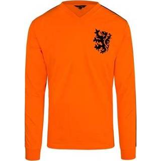 👉 Voetbalshirt katoen Nederlands Elftal Cruyff Classics - Holland Retro WK 1974 + Nummer 14 (Lang