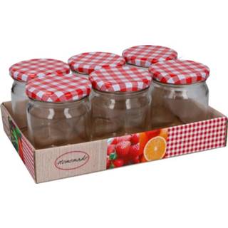 👉 Bewaarpot One Size transparant Bewaarpotten/weckpotten set 6 stuks - jampotten van ongeveer 350 ml 8719538556447