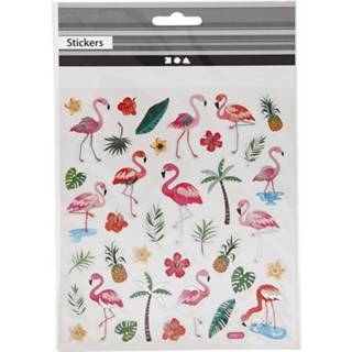 👉 Stickervel One Size meerkleurig Flamingo met 37 gekleurde stickers 8719538263444