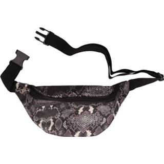 👉 Slangenprint heuptasje/schoudertasje 31 cm voor meisjes/dames - Zwarte/witte slangen print tasje - Festival fanny pack/bum bag