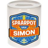 👉 Kinder spaarpot voor Simon - keramiek - naam spaarpotten