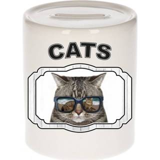 👉 Spaarpot keramiek One Size meerkleurig jongens meisjes Dieren liefhebber coole poes 9 cm en - Cadeau spaarpotten katten 8720276789042