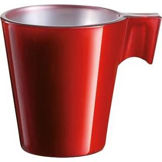 👉 Espresso apparaat rood rode One Size 8x stuks kopjes - metallic koffiekopjes van 80 ml 8720276123983
