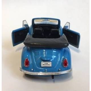 👉 Speelgoed Volkswagen Kever blauwe cabrio auto 12 cm