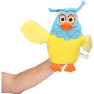 👉 Handpop pluche One Size meerkleurig kinderen Fabeltjeskrant meneer de Uil knuffel 25 cm speelgoed - poppen Uilen bosdieren knuffels Poppentheater 8720276104012