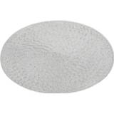 👉 6x Lichtgrijze ronde placemats/onderleggers met glitter 38 cm - Tafeldecoratie onderlegger rond