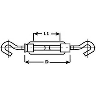 👉 1x stuks spanschroeven / draadspanner RVS 9 cm - spanmoer / schroefspanner - klusbenodigheden - op spanning brengen van kabels, touw en kettingen