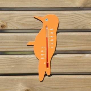 👉 Thermometer oranje One Size Binnen/buiten specht vogel 15 cm - Tuindecoratie dieren Vogels artikelen Buitenthemometers 8720147187427