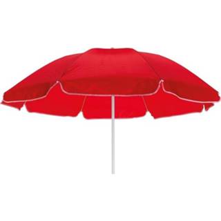Parasol rode polyester One Size rood strand 145 cm - Verstelbaar Zonbescherming Voordelige parasols 8720276027236