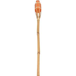 👉 Bamboe tuinfakkel oranje 90 cm - Tuindecoratie/Tuinverlichting - Oranje oliefakkels navulbaar