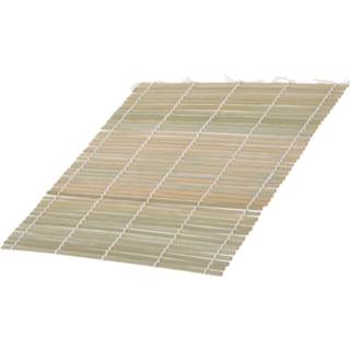 👉 Bamboe hout One Size beige 2x Sushi oprol matten 24 cm - Keuken/kookbenodigdheden maken benodigdheden Sushimatjes oprolmatten 8720276493246